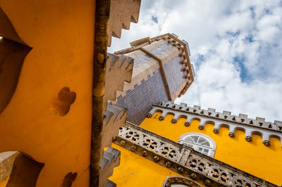 Low angle view of temple against sky