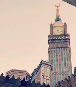 Low angle view of buildings against clear sky