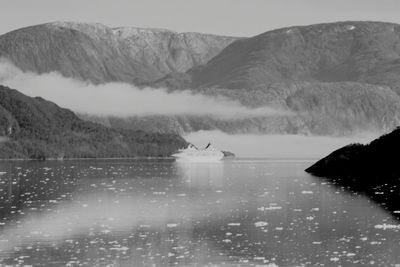 Scenic view of lake and mountains