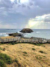 Scenic view of beach against sky