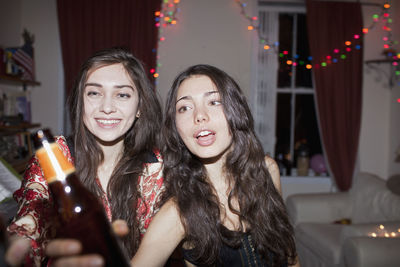 Young women at a party