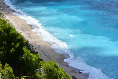 High angle view of beach