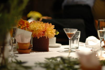 Drink on table in restaurant