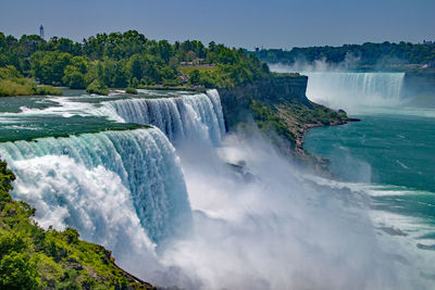 Scenic view of waterfall