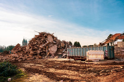 Immerath, an abandoned city in north rhine-westphalia, germany. demolition work.