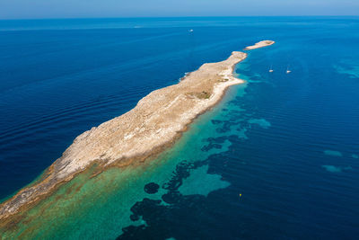 Aerial view of premuda island, the adriatic sea in croatia