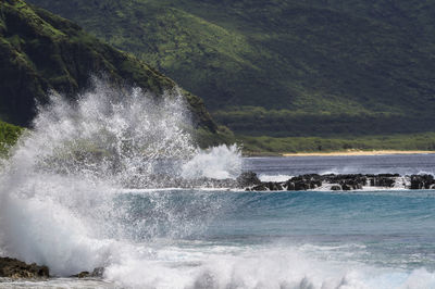 Water splashing in sea