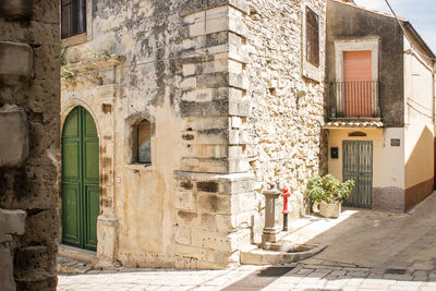 Exterior of buildings in town