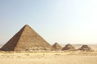 View of pyramids at desert