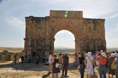 Group of people at historical building