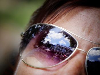 Close-up of man wearing sunglasses