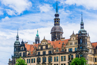 Low angle view of dresden castle against sky