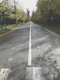 Road amidst trees during autumn