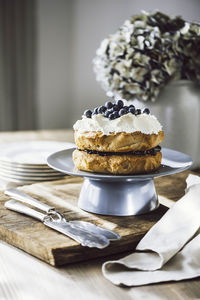 Close-up of cake on table