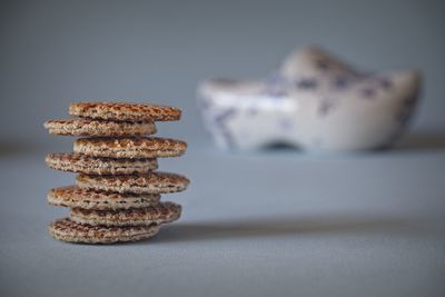 Close-up of cookies on table