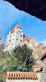 Low angle view of old building against sky