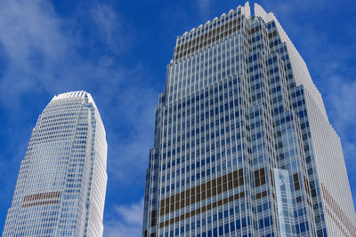 Low angle view of modern building against sky