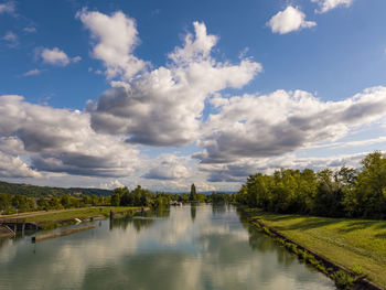 View of river against cloudy sky