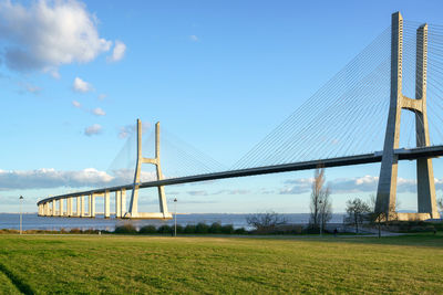 View of suspension bridge