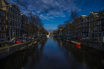 View of canal along buildings