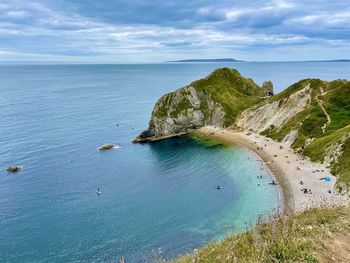 High angle view of sea against sky