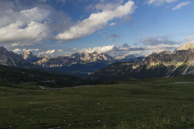 Scenic view of mountains against sky