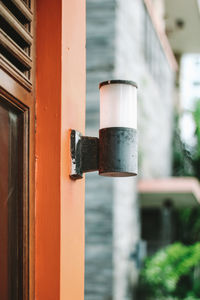 Garden lamp on metal window