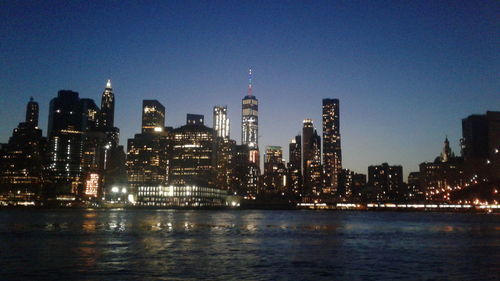 Illuminated city at night