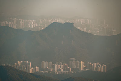 Panoramic view of cityscape against sky