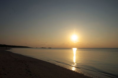 Scenic view of sea at sunset