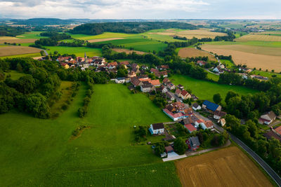 Aerial view of a landscape in bavaria