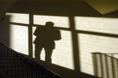 Shadow of person on wall