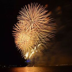 Fireworks display at night