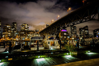 Illuminated cityscape at night