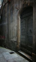 Closed door of old building