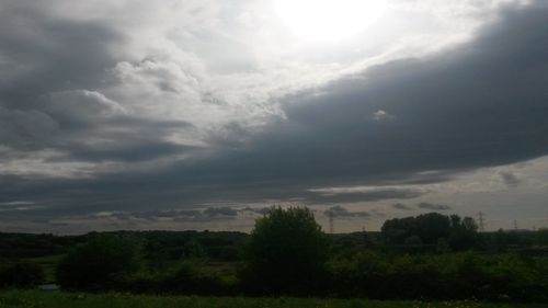 Scenic view of landscape against cloudy sky