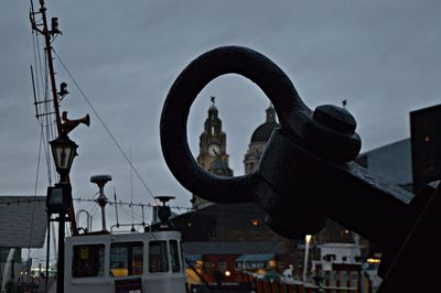 Low angle view of buildings against sky in city
