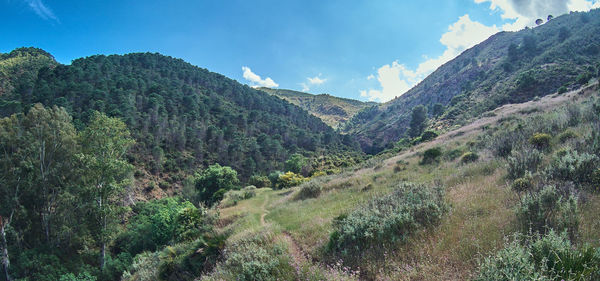 Scenic view of mountains against sky