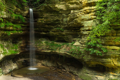 View of waterfall at starved rock state park