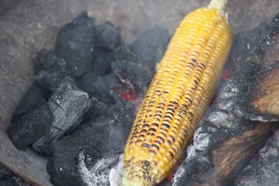 Corn preparing on charcoal