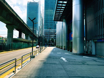 Road amidst buildings in city