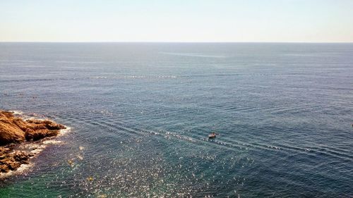 High angle view of sea against sky