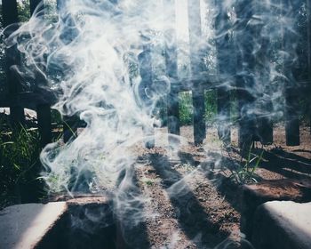 Water flowing through rocks