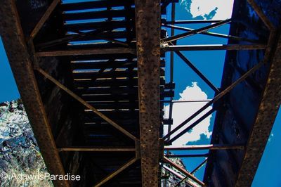 Close-up of metal structure against sky