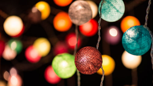 Close-up of illuminated lights