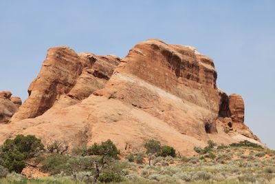 Scenic view of mountain against clear sky