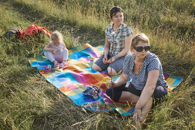 Family on land