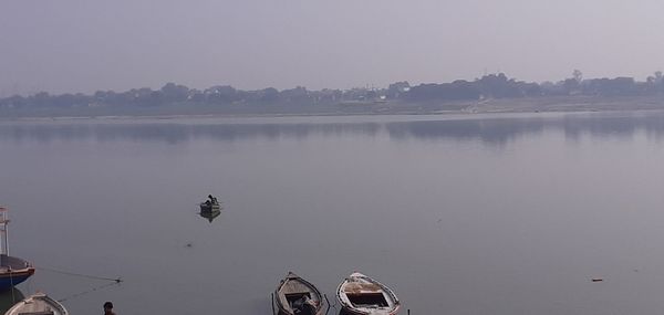 Scenic view of lake against clear sky