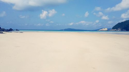 Scenic view of beach against sky