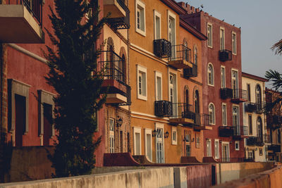 Low angle view of residential building against sky